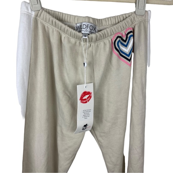 NWT  WILDFOX Womens Sweatpants S Retro Fox Heart Track Pants Jogger Lounge NWT - Picture 5 of 12